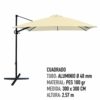Aktive Garden 53895 - Parasol Excéntrico Roma 300 x 300 cm, Mástil de Aluminio con Diámetro 48mm, Crema - Imagen 3
