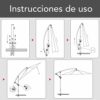 ARCO IRIS MUNDI Arcoiris Sombrilla jardín 300 cm, Sombrilla Jardín, Sombrilla con Manivela, Protección Solar, Parasol… - Imagen 7