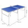 COSTWAY Mesa Ping Pong Plegable Tenis de Mesa con Red 152,4 x 76,2 x 76,2cm con Raquetas Pelotas y Red - Imagen 4