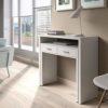 Habitdesign Mesa Escritorio Extensible, Mesa Estudio, Consola, Color Blanco Artik, Medidas: 98,5 cm (Largo) x 36-70 cm… - Imagen 7