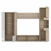Habitdesign Mueble de Comedor con Leds, Mueble Salon, Modelo Essential, Acabado en Blanco Brillo y Roble Canadian… - Imagen 3