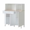 Alacena de Cocina, Aparador Comedor, Mueble Auxiliar 3 Puertas + 1 Cajon y Estante Interior, Acabado en Blanco Artik y… - Imagen 3