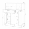 Alacena de Cocina, Aparador Comedor, Mueble Auxiliar 3 Puertas + 1 Cajon y Estante Interior, Acabado en Blanco Artik y… - Imagen 5