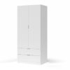 Habitdesign Armario de 2 Puertas y 2 cajones, Acabado en Color Blanco Artik, Medidas: 81 cm (Ancho) x 180 cm (Alto) x 52… - Imagen 4