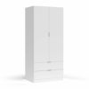 Habitdesign Armario de 2 Puertas y 2 cajones, Acabado en Color Blanco Artik, Medidas: 81 cm (Ancho) x 180 cm (Alto) x 52…