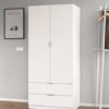 Habitdesign Armario de 2 Puertas y 2 cajones, Acabado en Color Blanco Artik, Medidas: 81 cm (Ancho) x 180 cm (Alto) x 52… - Imagen 5