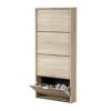 Habitdesign - Zapatero con 4 Puertas Capacidad 12 Pares Aprox, Medidas: 70 x 150 x 17 cm Profundidad (Roble Canadian) - Imagen 2