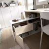 LIQUIDATODO ® - Mesa de estudio 139 cm moderna y barata en natural y blanco brillo - Imagen 4
