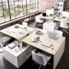 LIQUIDATODO ® - Mesa de estudio 139 cm moderna y barata en natural y blanco brillo - Imagen 6