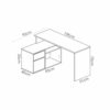 LIQUIDATODO ® - Mesa de estudio 139 cm moderna y barata en natural y blanco brillo - Imagen 7