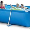 MU - Piscina rectangular con marco de metal para jardín familiar, piscina para adultos de gran tamaño - Imagen 2