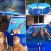 MU - Piscina rectangular con marco de metal para jardín familiar, piscina para adultos de gran tamaño - Imagen 5