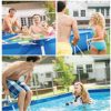 MU - Piscina rectangular con marco de metal para jardín familiar, piscina para adultos de gran tamaño - Imagen 6