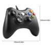 Mando para Xbox360, Gamepad Alámbrico para PC/PS3, Joystick con los Botones para Windows7/8/8.1/10, Negro - Imagen 6