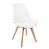 Mc Haus Lena Blanca x4 - Pack de 4 sillas de Comedor, diseño nórdico con Asiento Acolchado y Respaldo ergonómico - Imagen 3