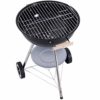 Outsunny Barbacoa de Carbón Vegetal con Ruedas Parilla de Carbón BBQ Portátil Tapa y Tazón Esmaltados Mangos de Madera… - Imagen 4