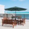 Outsunny Sombrilla de Jardín Ø295x250 cm con Manivela Parasol Exterior con Mecanismo de Inclinación y Poste Desmontable… - Imagen 3