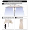 Outsunny Sombrilla Parasol Doble para Jardín 4,6x2,7x2,4 m Sombrilla Gigante Anti UV con Manivela para Exterior Patio… - Imagen 6