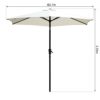 Outsunny Sombrilla para Jardín Ø270x235 cm Parasol de Aluminio con Reclinable con Manivela y 6 Varillas para Terraza… - Imagen 7