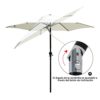 Outsunny Sombrilla para Jardín Ø270x235 cm Parasol de Aluminio con Reclinable con Manivela y 6 Varillas para Terraza… - Imagen 8