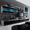 SelectionHome Mueble Salón, Comedor Moderno, Acabado en Blanco Mate y Negro Brillo Lacado, Medidas: 250 cm (Ancho) x 194… - Imagen 4