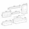 SelectionHome Mueble Salón, Comedor Moderno, Acabado en Blanco Mate y Negro Brillo Lacado, Medidas: 250 cm (Ancho) x 194… - Imagen 5