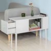 SoBuy FBT60-W,ES Mesa Auxiliar con 1 Cajón y 2 Huecos, Tabla de Consola,L75 x H51cm,Blanco - Imagen 3